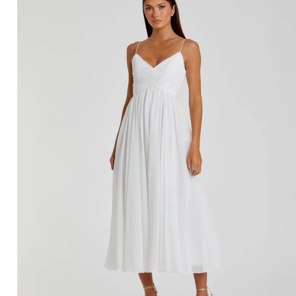 Mac Duggal Faux Wrap Sleeveless Flowy Spring /Summer Midi Dress NWT - XL